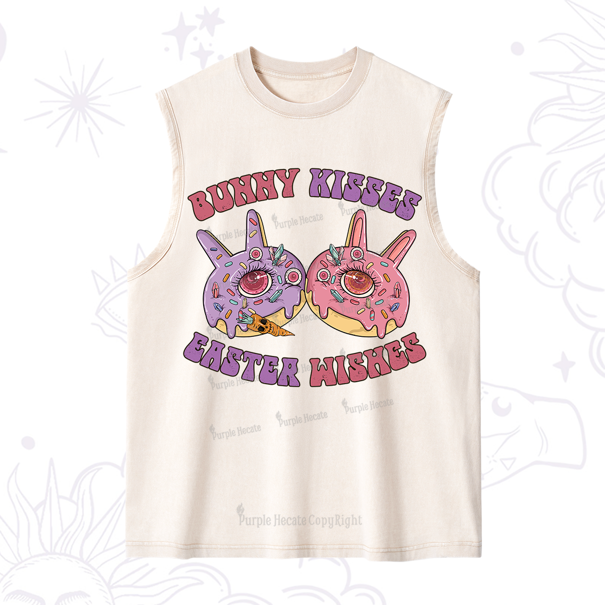 Purplehecate Bunny Kisses Easter Wishes Washed Tank