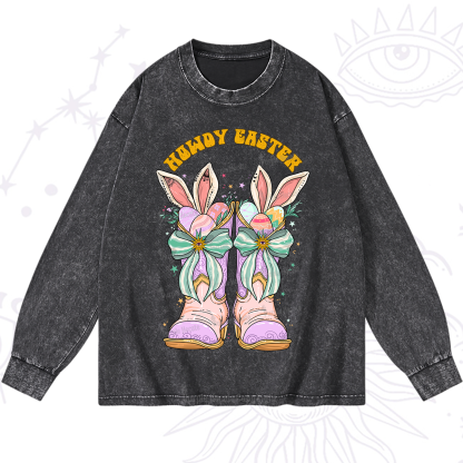 Purplehecate Howdy Easter Washed Long Sleeve Shirt