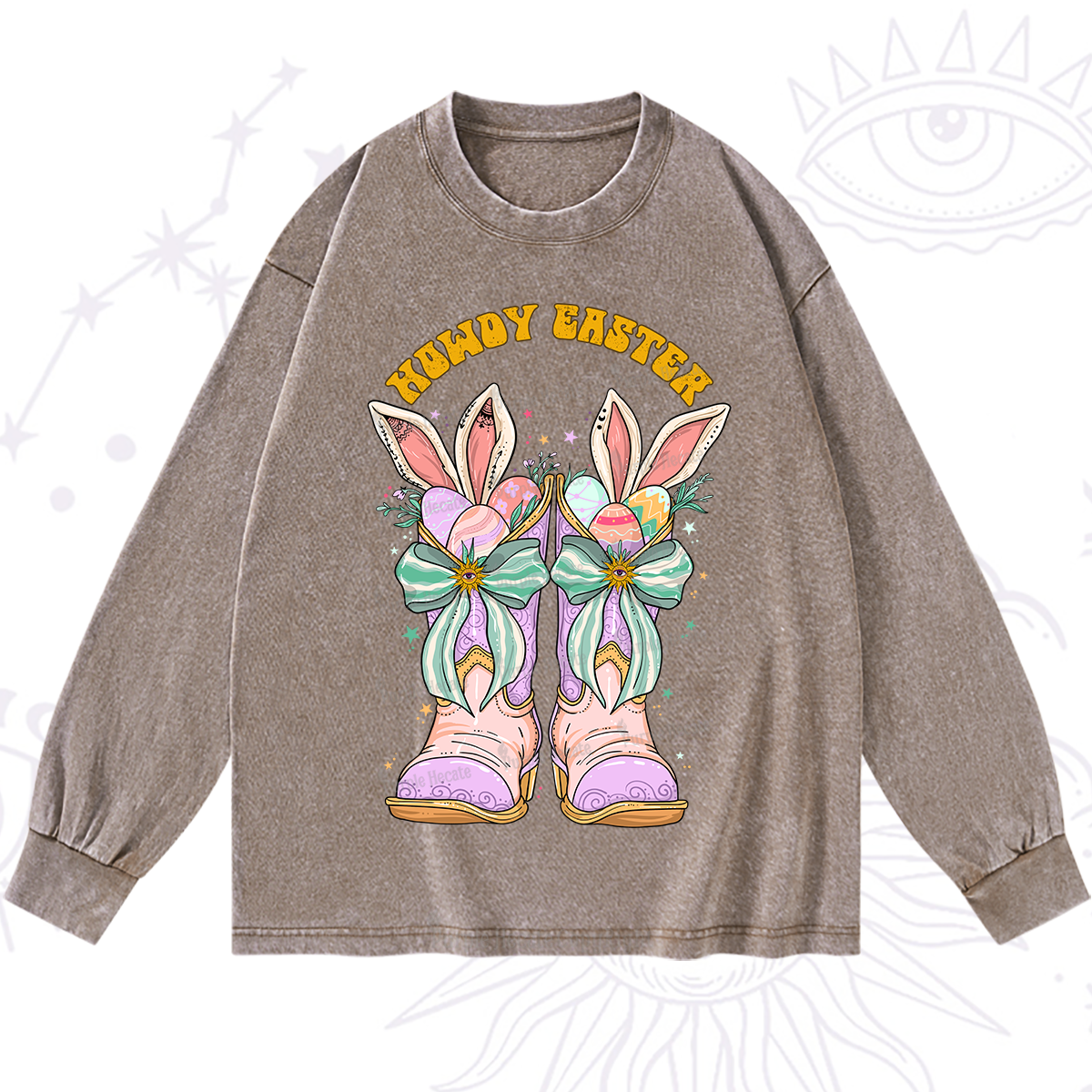 Purplehecate Howdy Easter Washed Long Sleeve Shirt