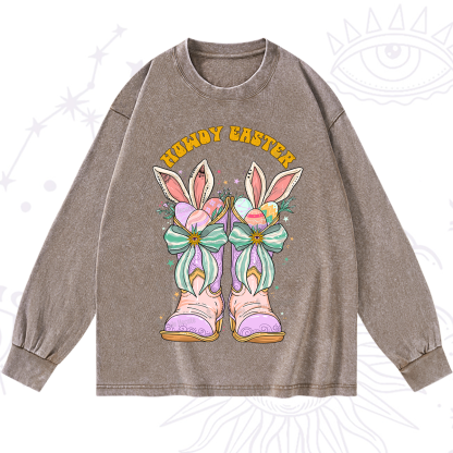 Purplehecate Howdy Easter Washed Long Sleeve Shirt