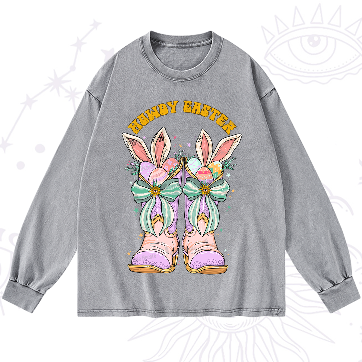 Purplehecate Howdy Easter Washed Long Sleeve Shirt