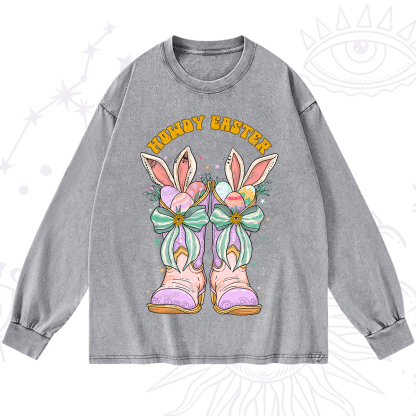 Purplehecate Howdy Easter Washed Long Sleeve Shirt