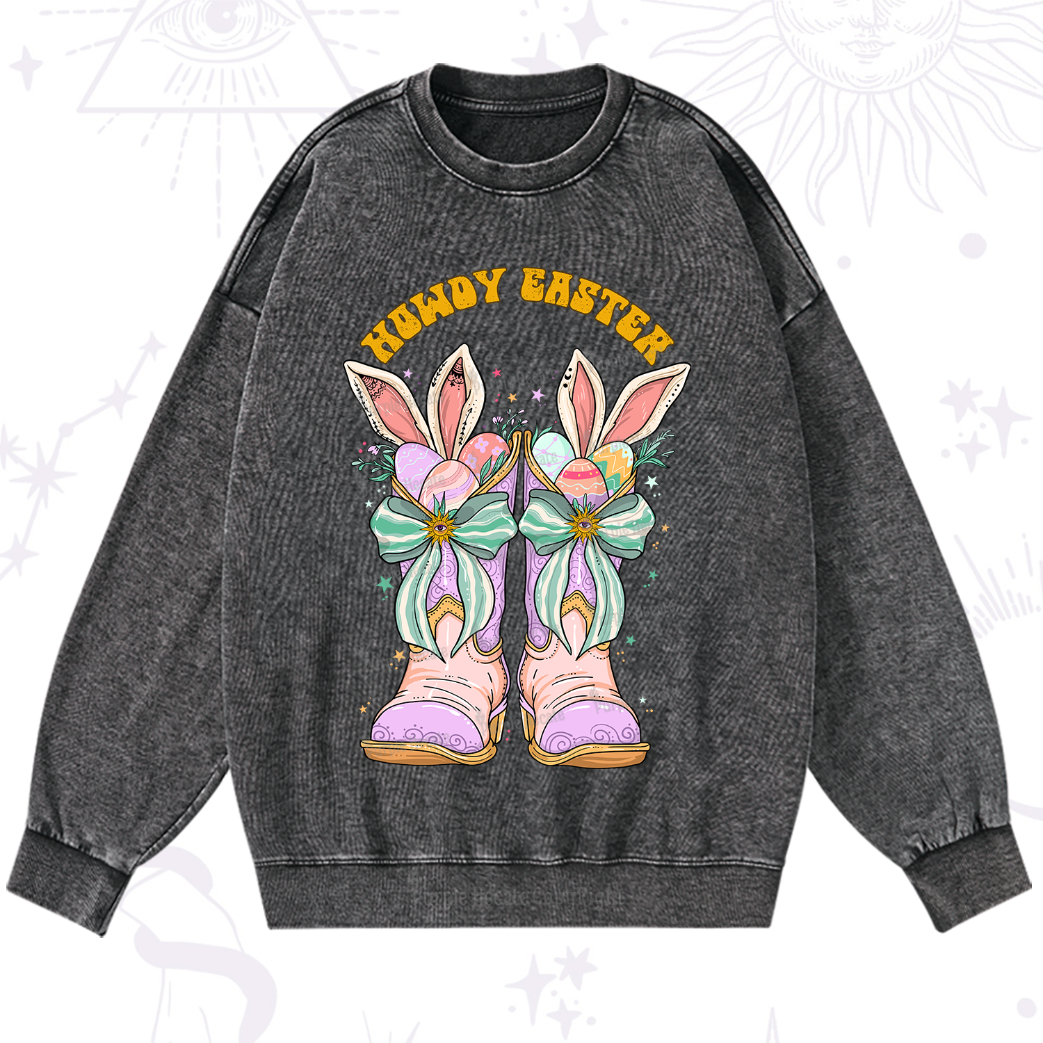 Purplehecate Howdy Easter Washed Sweatshirt