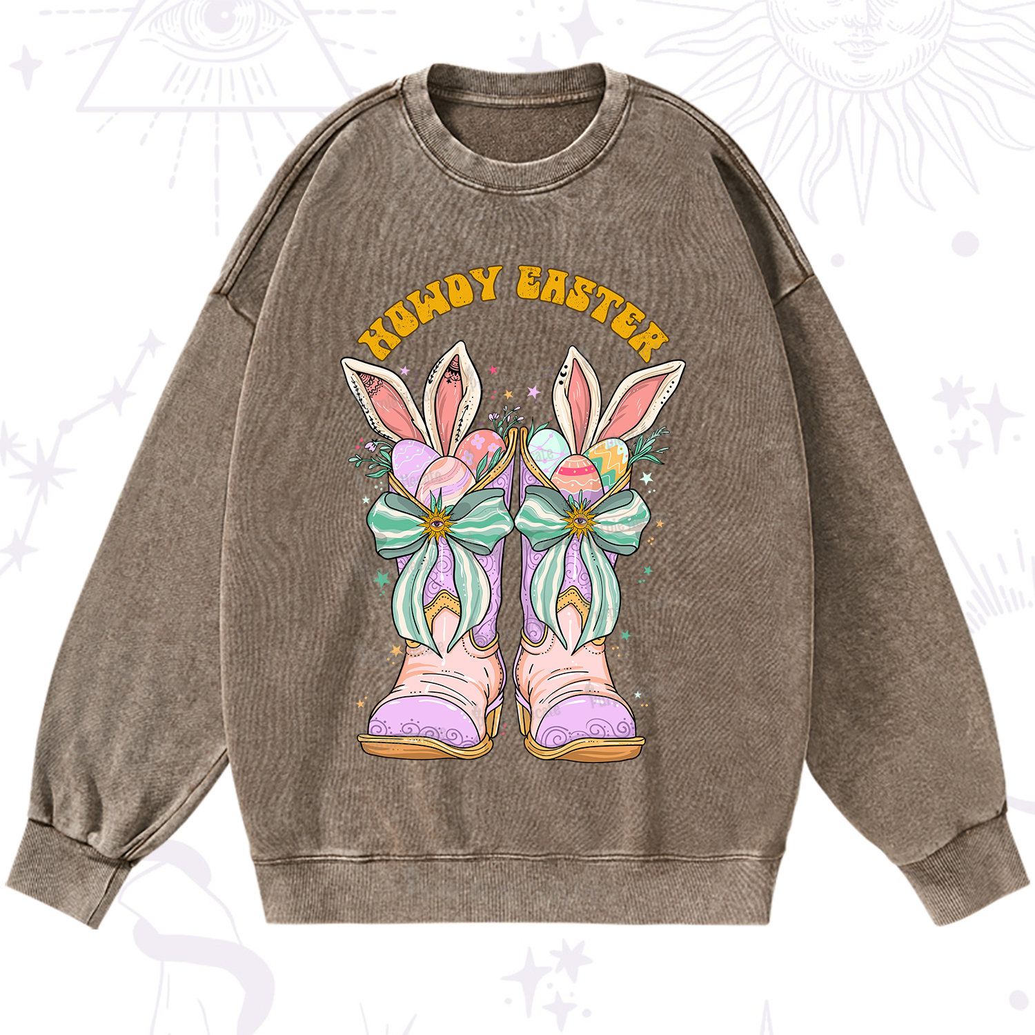 Purplehecate Howdy Easter Washed Sweatshirt