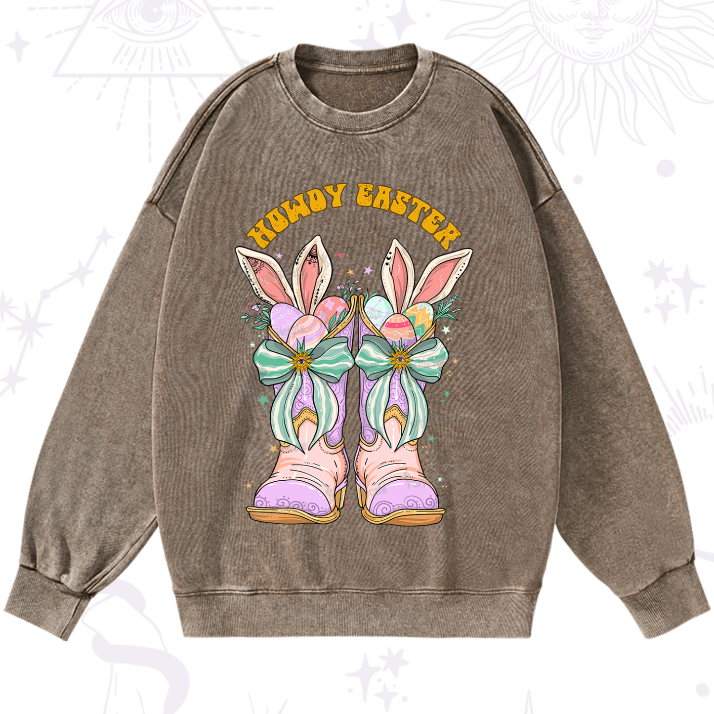 Purplehecate Howdy Easter Washed Sweatshirt