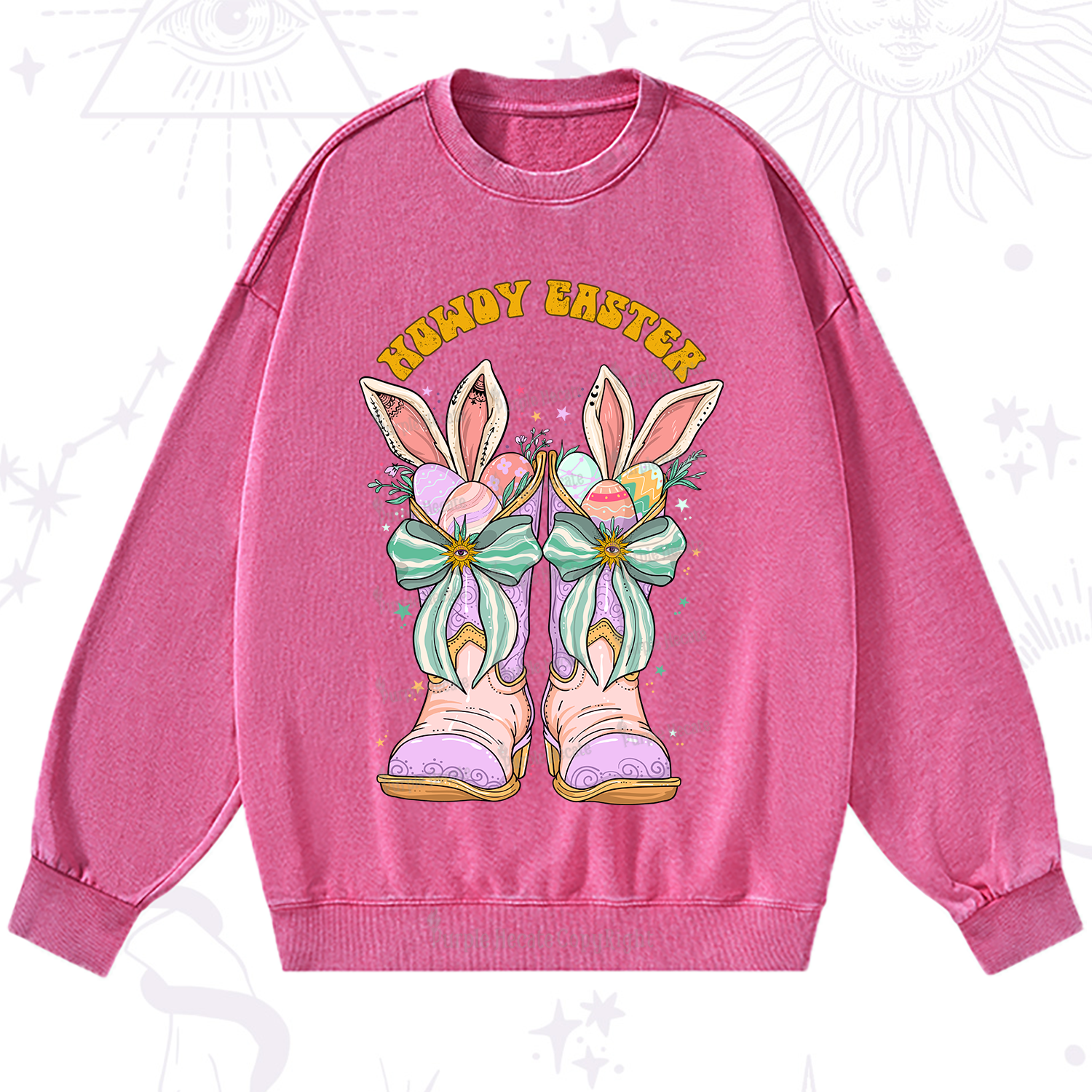 Purplehecate Howdy Easter Washed Sweatshirt