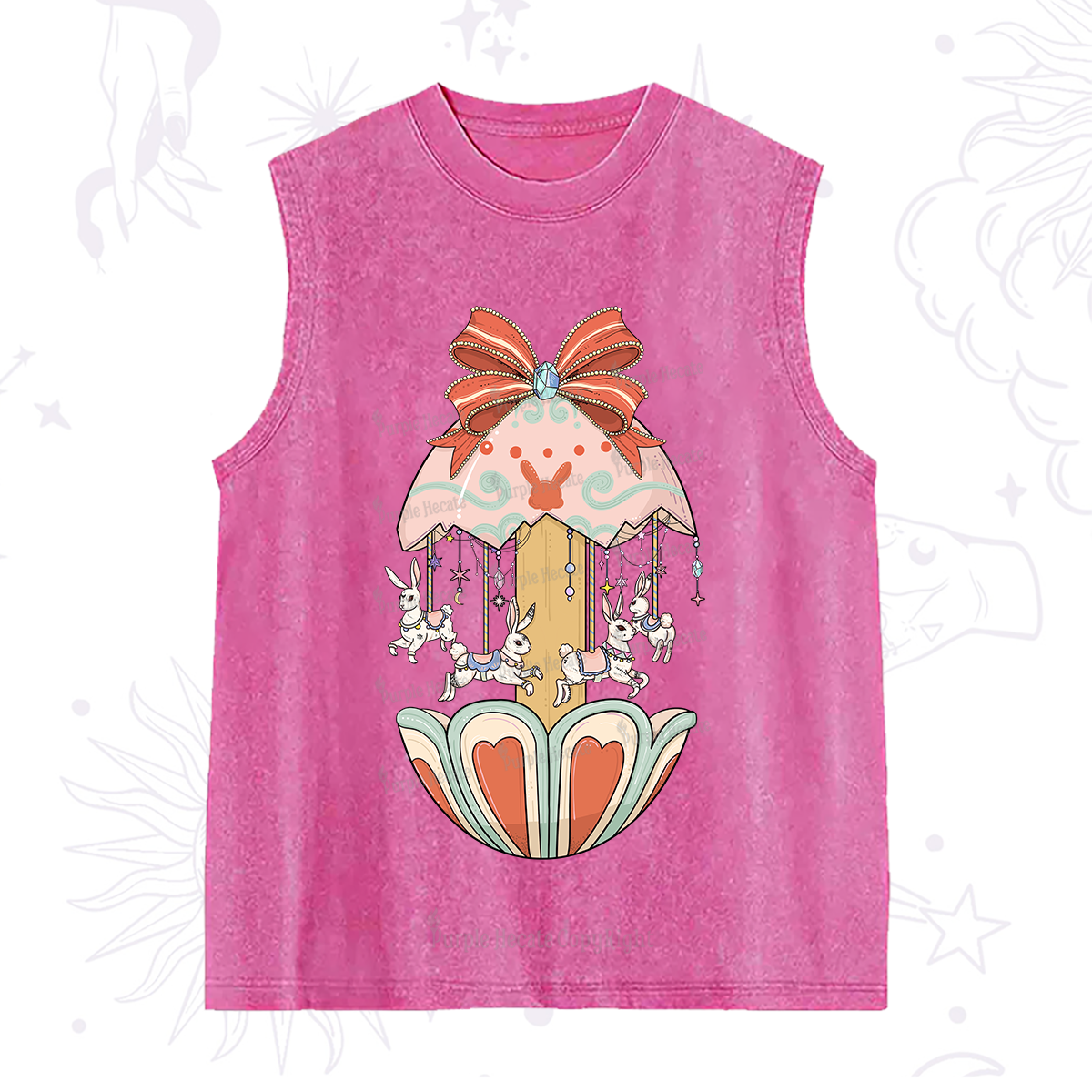 Purplehecate Bunny Carousel Easter Washed Tank