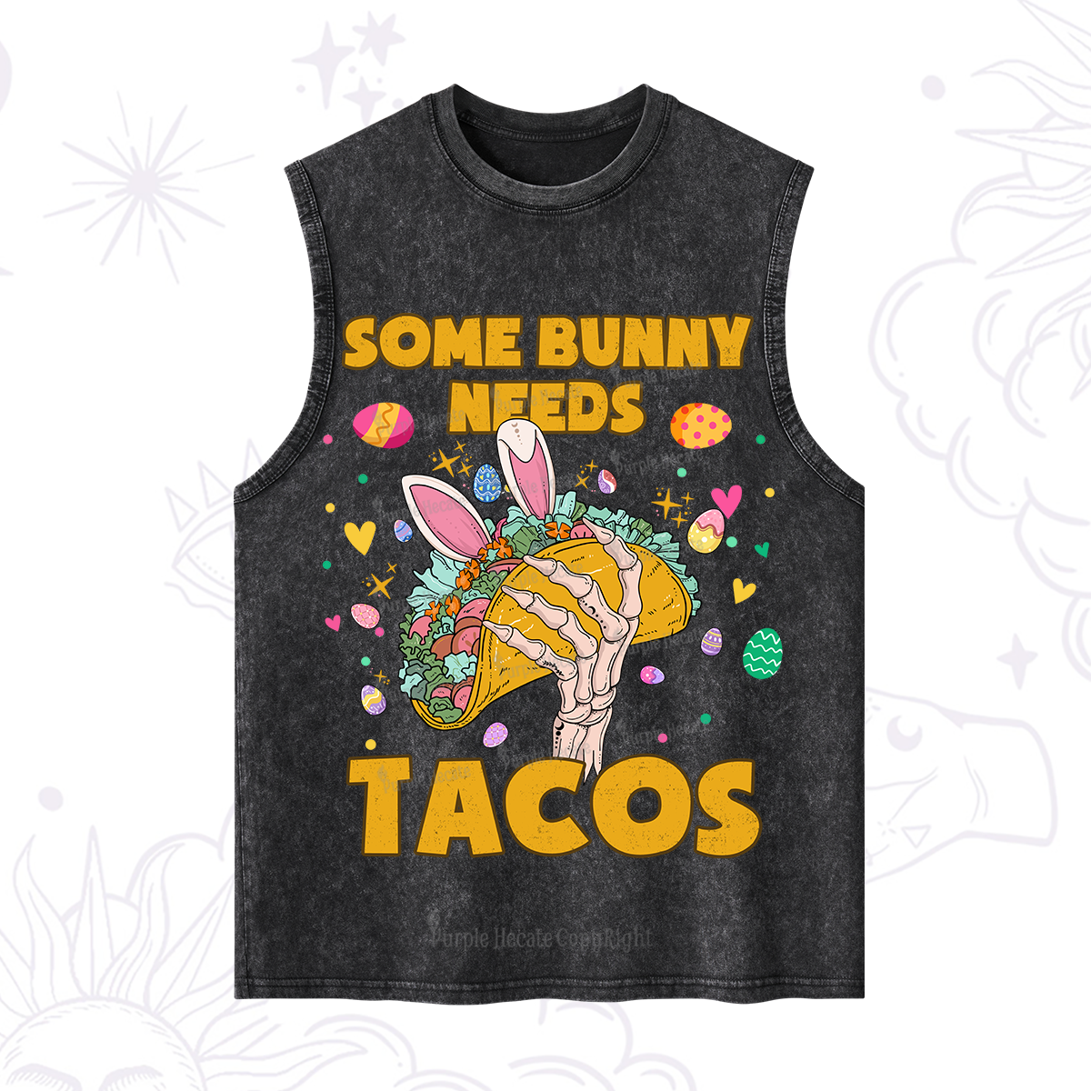 Purplehecate Some Bunny Needs Tacos Easter Washed Tank
