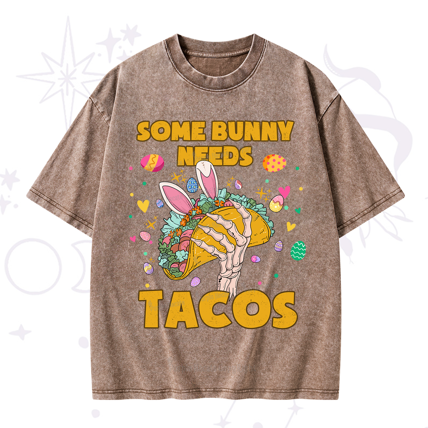 Purplehecate Some Bunny Needs Tacos Easter Washed T-Shirt