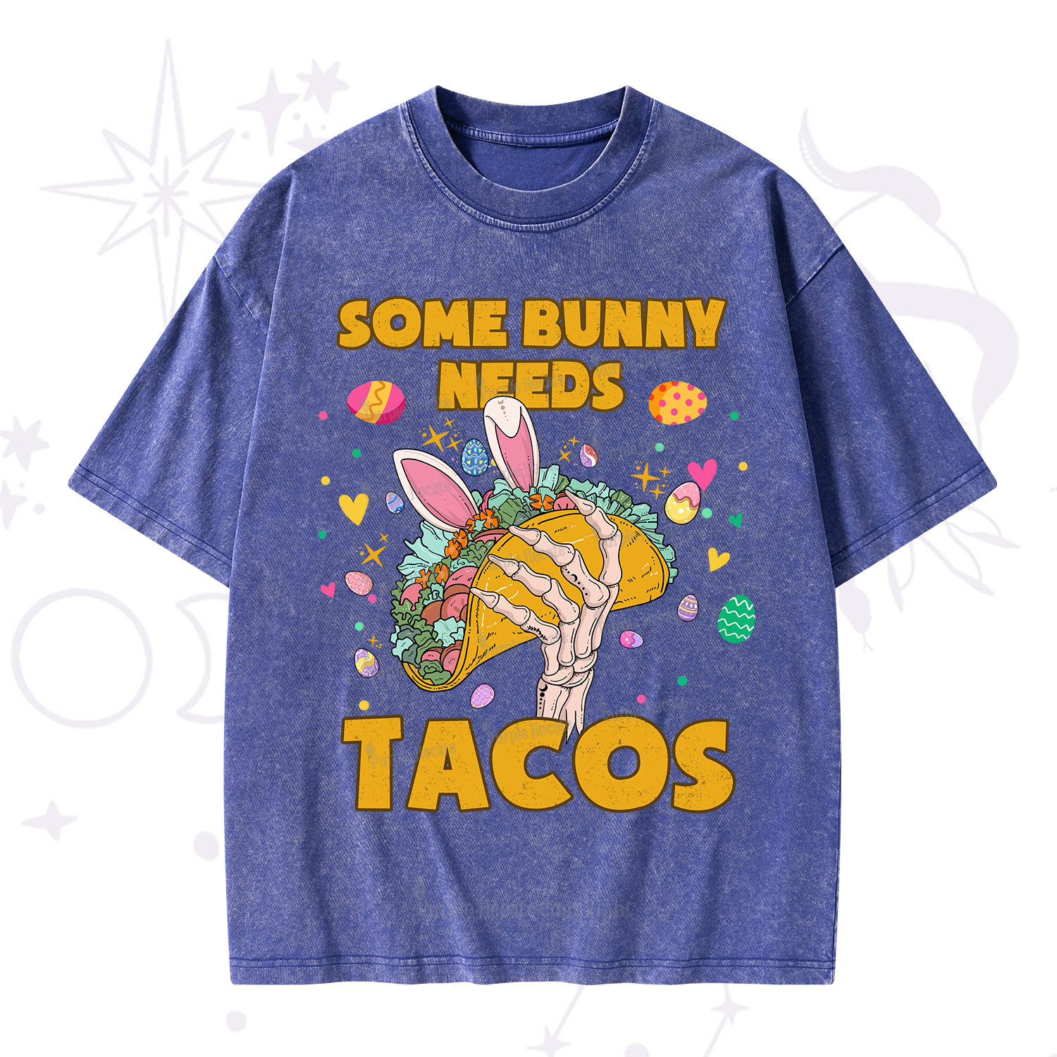 Purplehecate Some Bunny Needs Tacos Easter Washed T-Shirt