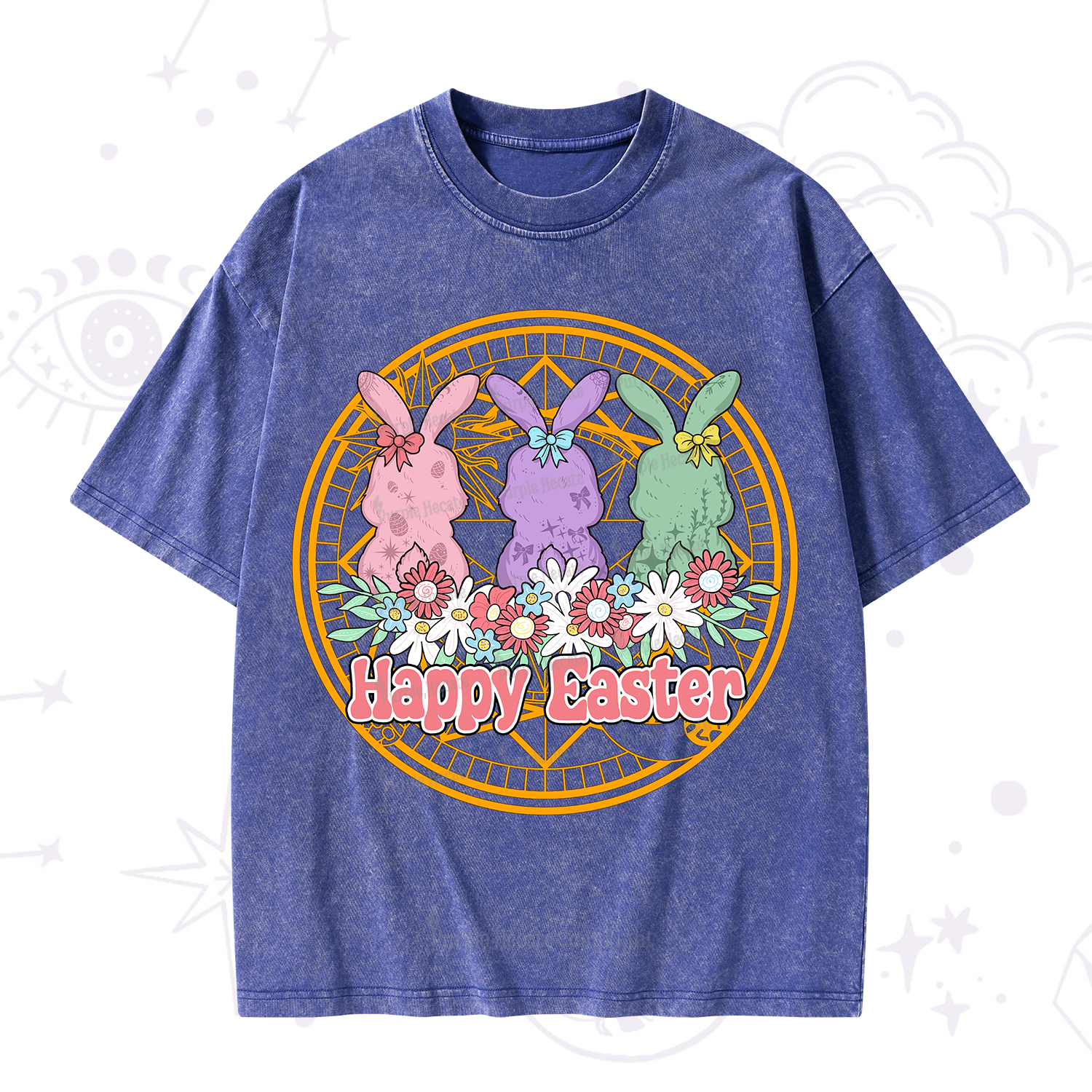 Purplehecate Happy Easter Bunny Washed T-Shirt