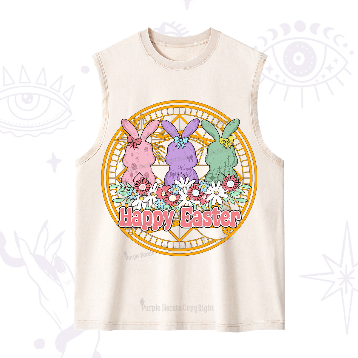 Purplehecate Happy Easter Bunny Washed Tank