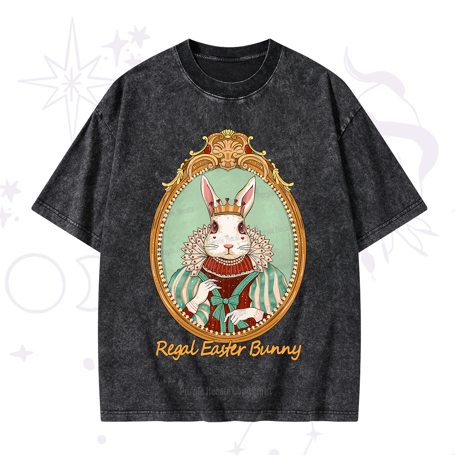 Purplehecate Regal Easter Bunny Washed T-Shirt