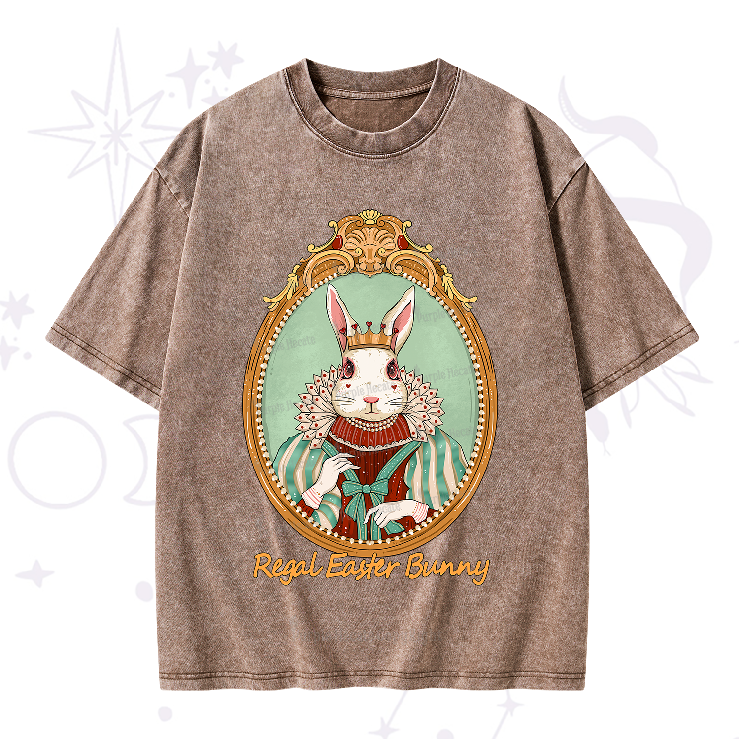 Purplehecate Regal Easter Bunny Washed T-Shirt