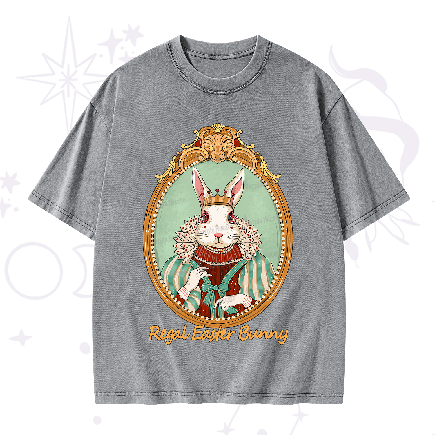 Purplehecate Regal Easter Bunny Washed T-Shirt