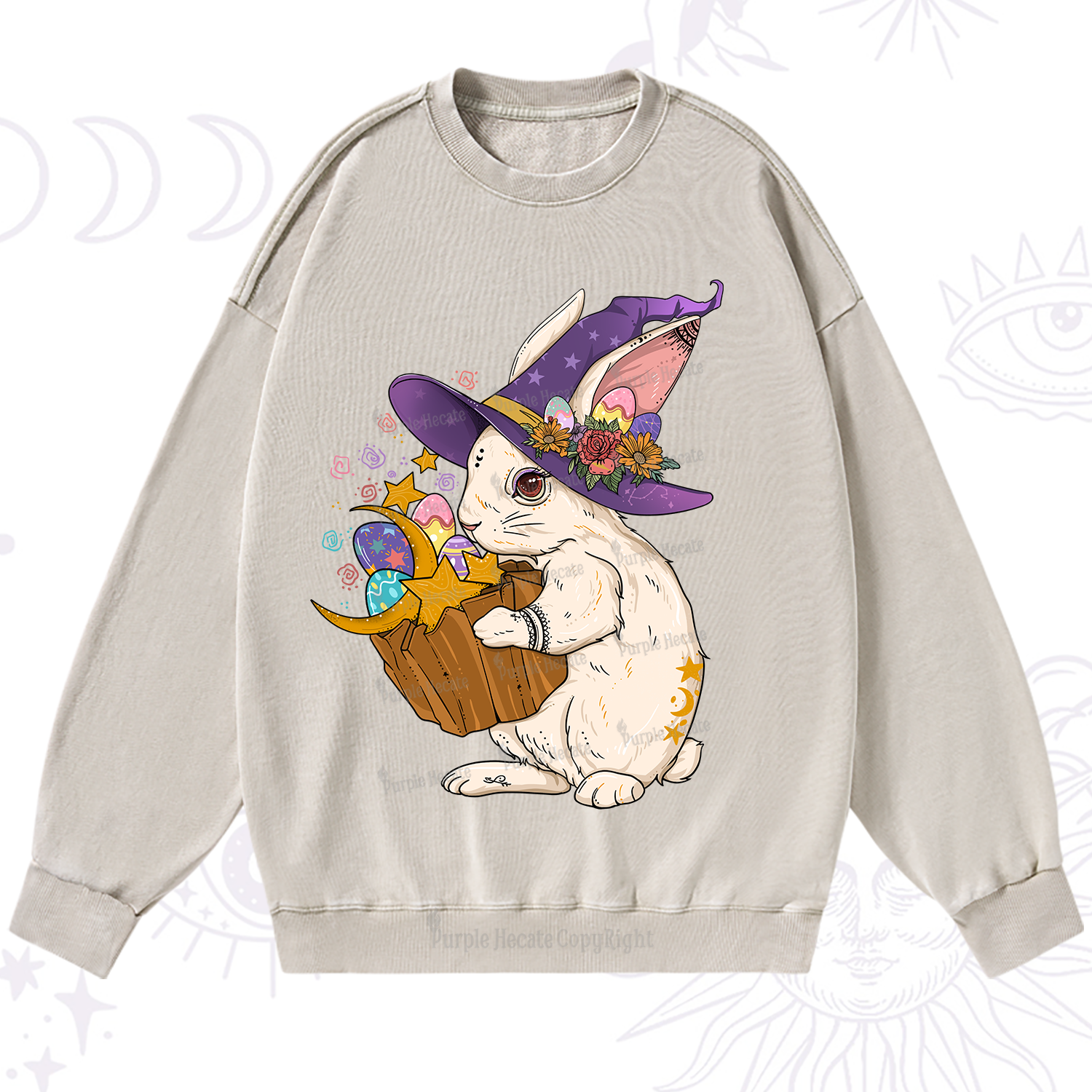 Purplehecate Enchanted Bunny Easter Washed Sweatshirt