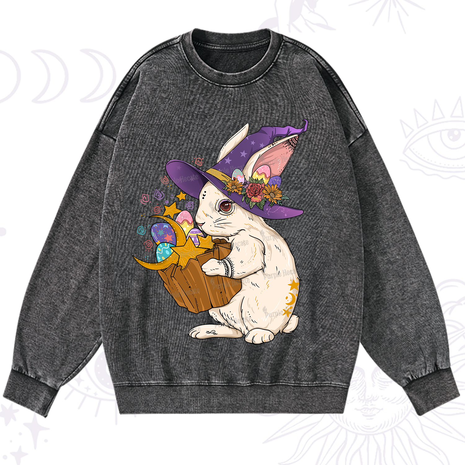 Purplehecate Enchanted Bunny Easter Washed Sweatshirt