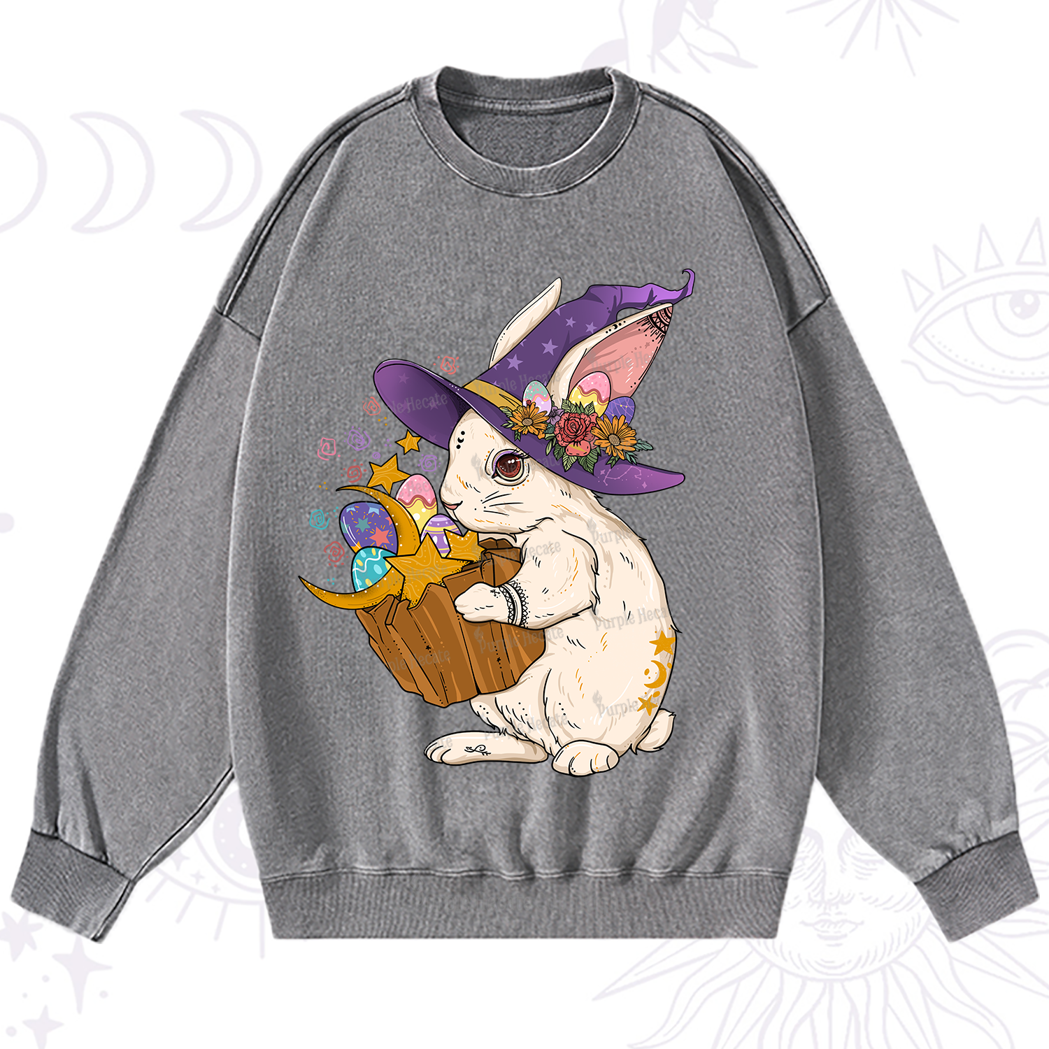 Purplehecate Enchanted Bunny Easter Washed Sweatshirt