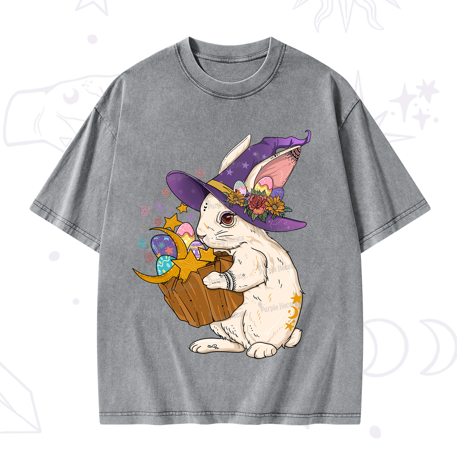 Purplehecate Enchanted Bunny Easter Washed T-Shirt