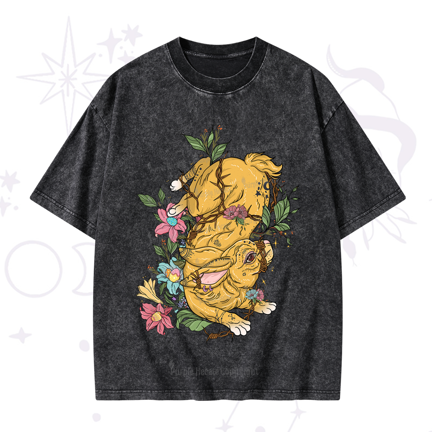 Purplehecate Thorn Bunny Easter Washed T-Shirt