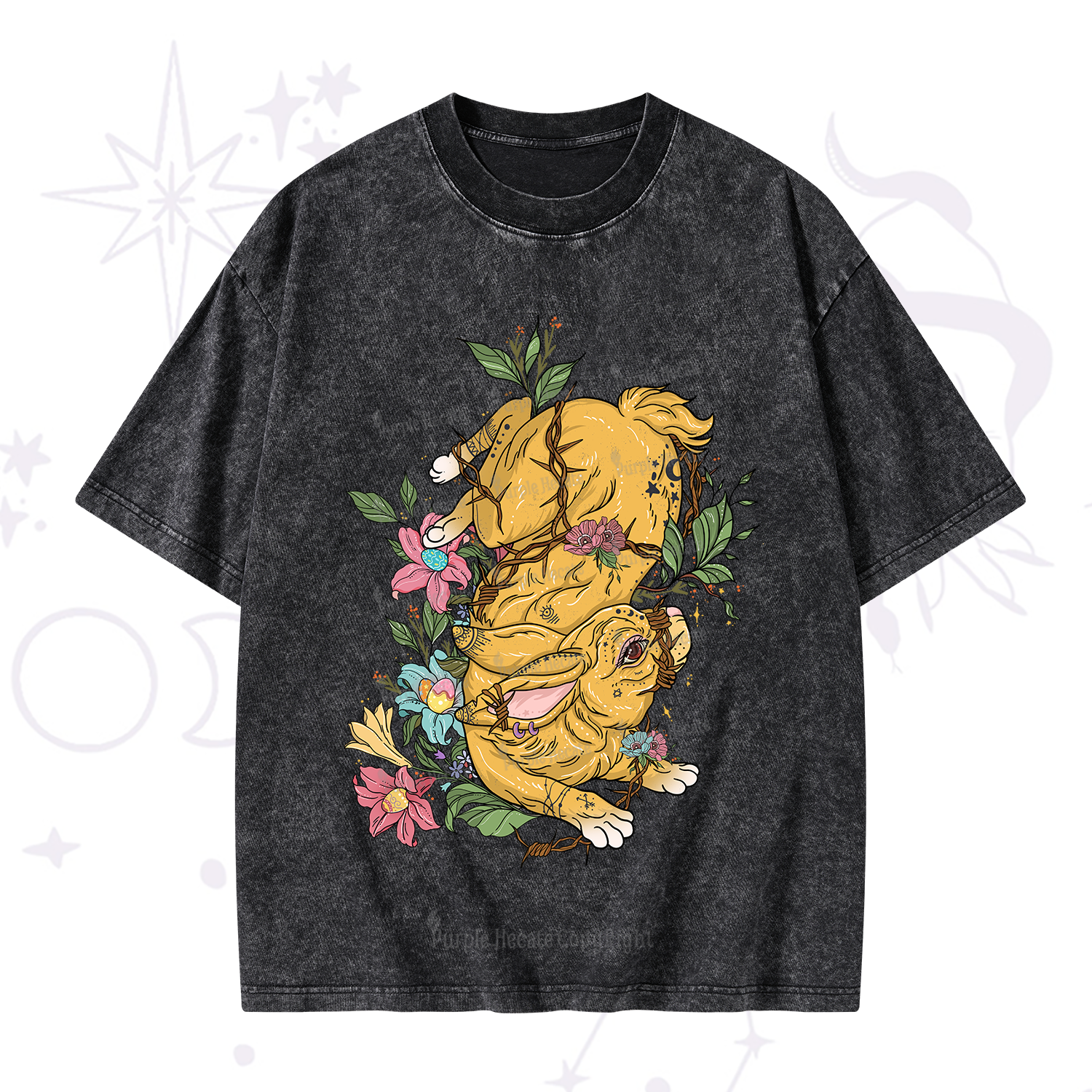 Purplehecate Thorn Bunny Easter Washed T-Shirt