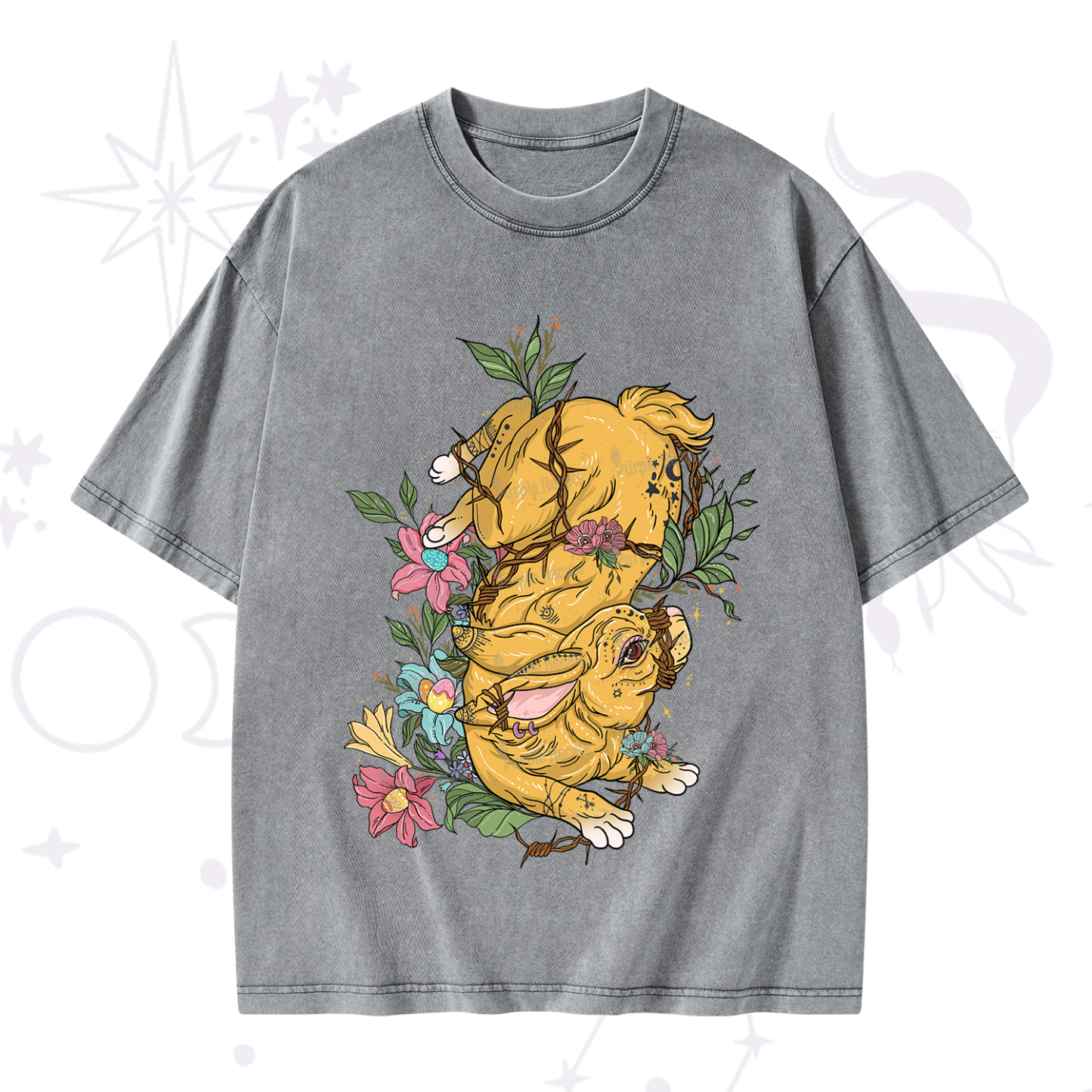 Purplehecate Thorn Bunny Easter Washed T-Shirt