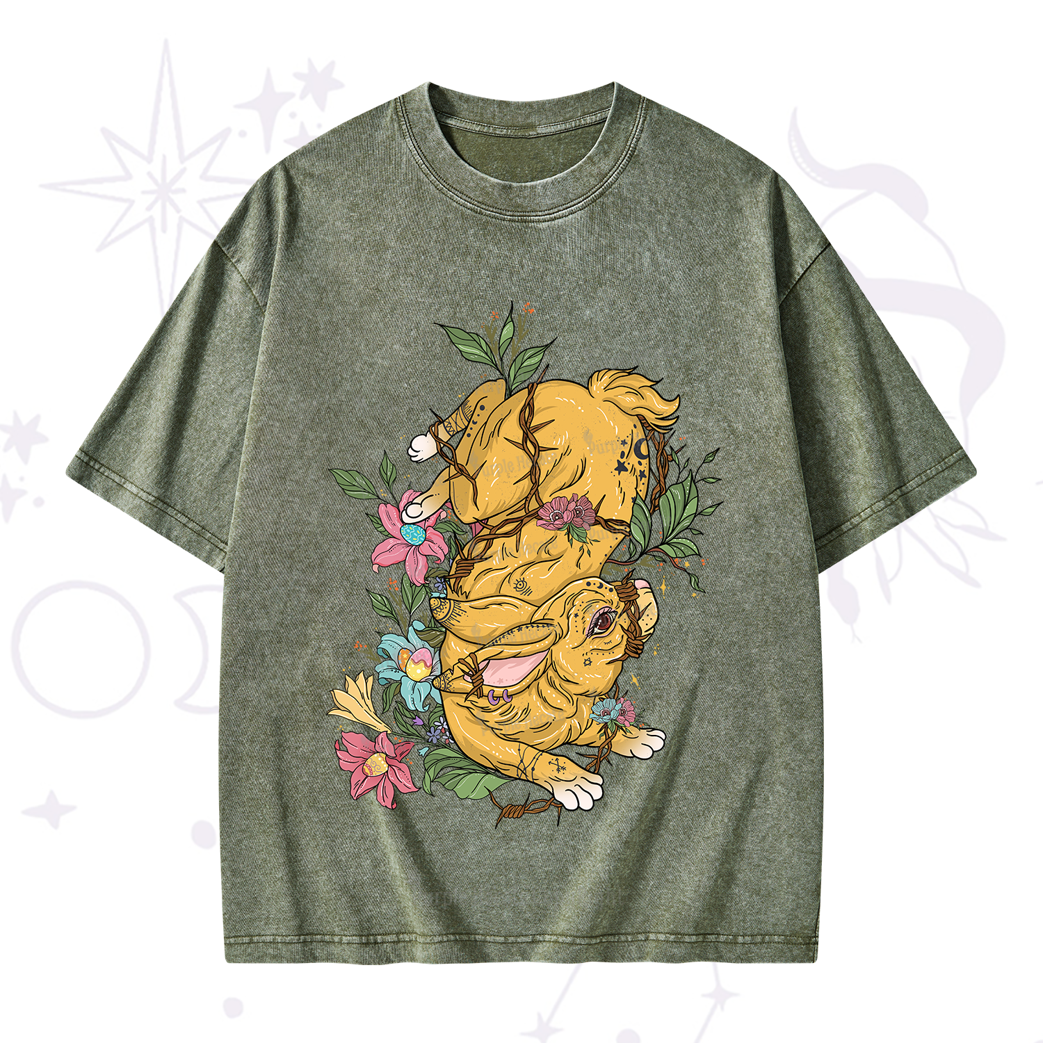 Purplehecate Thorn Bunny Easter Washed T-Shirt