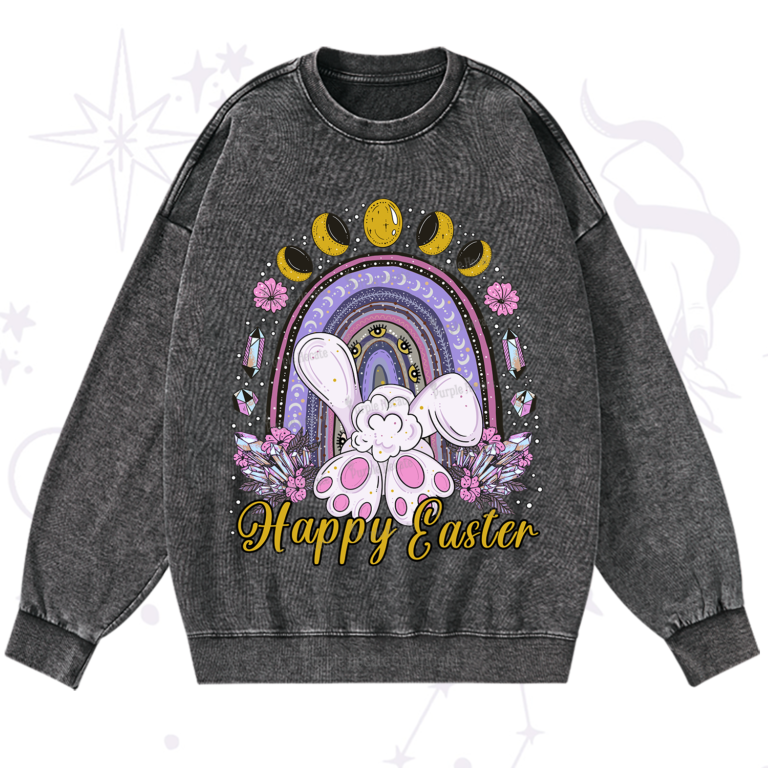 Purplehecate Happy Easter Washed Sweatshirt