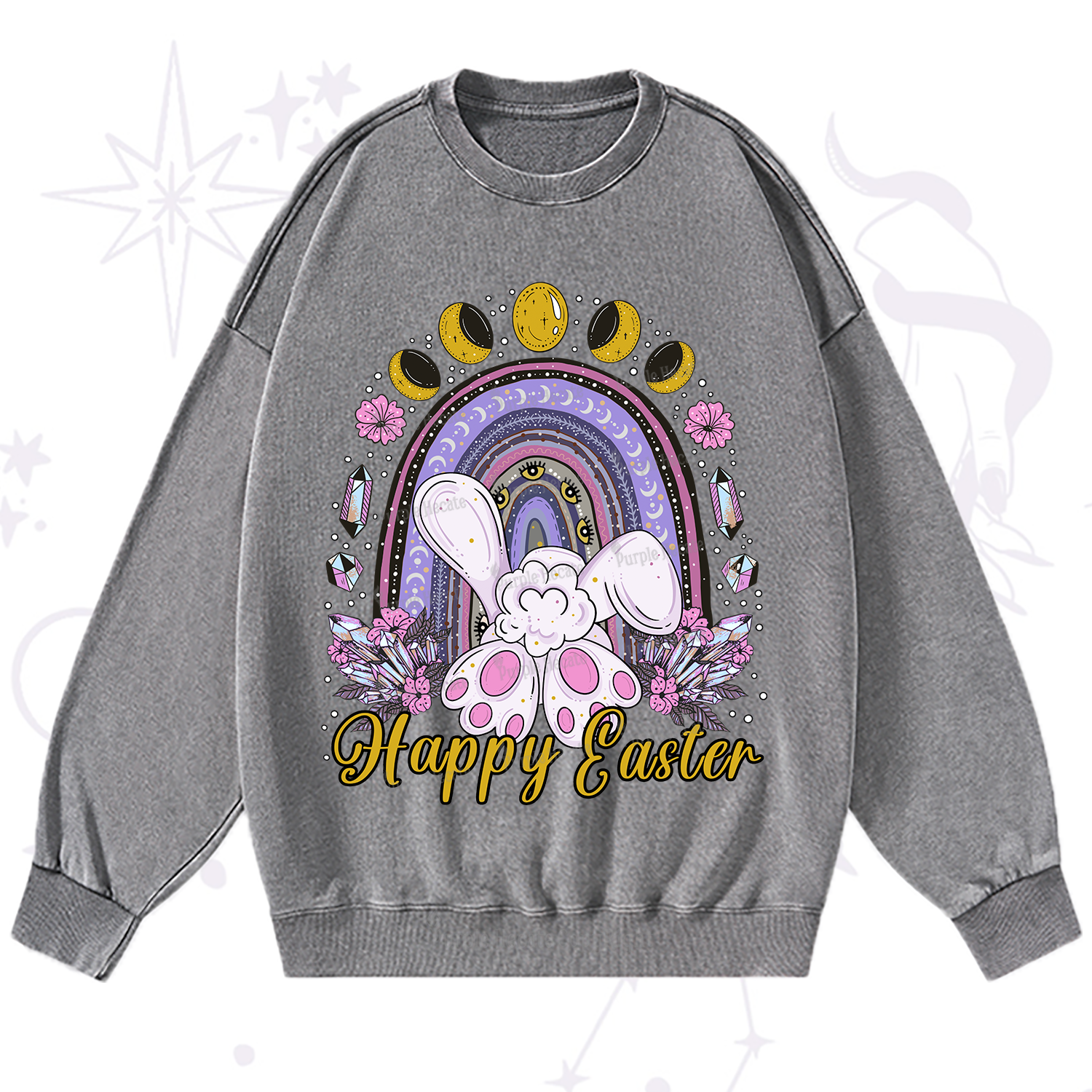 Purplehecate Happy Easter Washed Sweatshirt