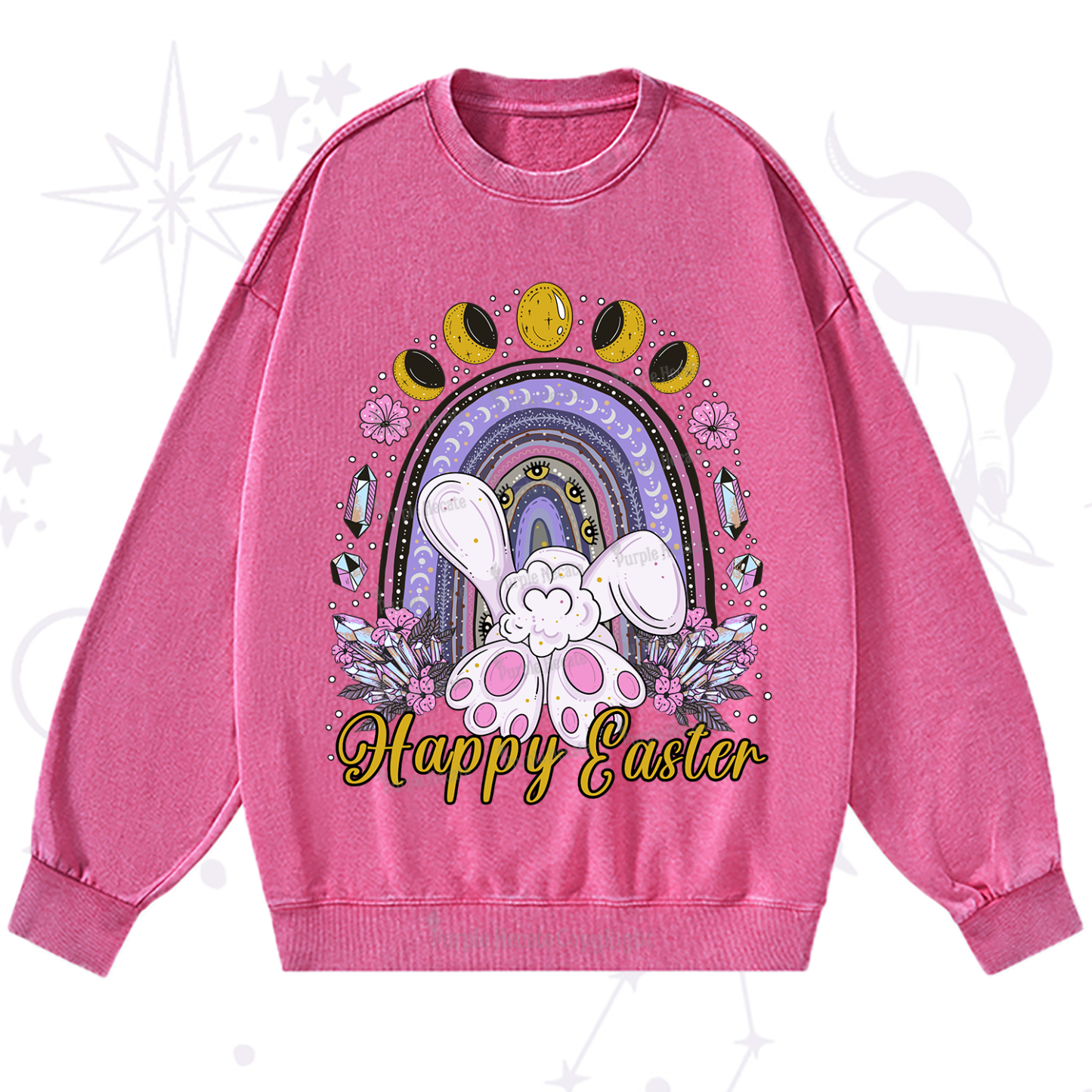Purplehecate Happy Easter Washed Sweatshirt