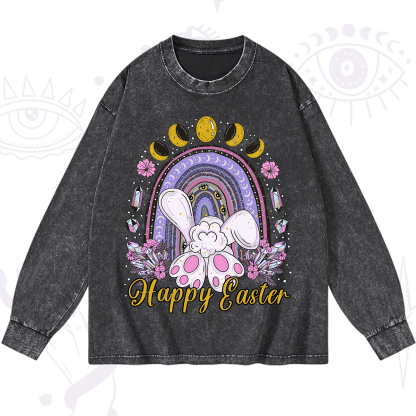 Purplehecate Happy Easter Washed Long Sleeve Shirt