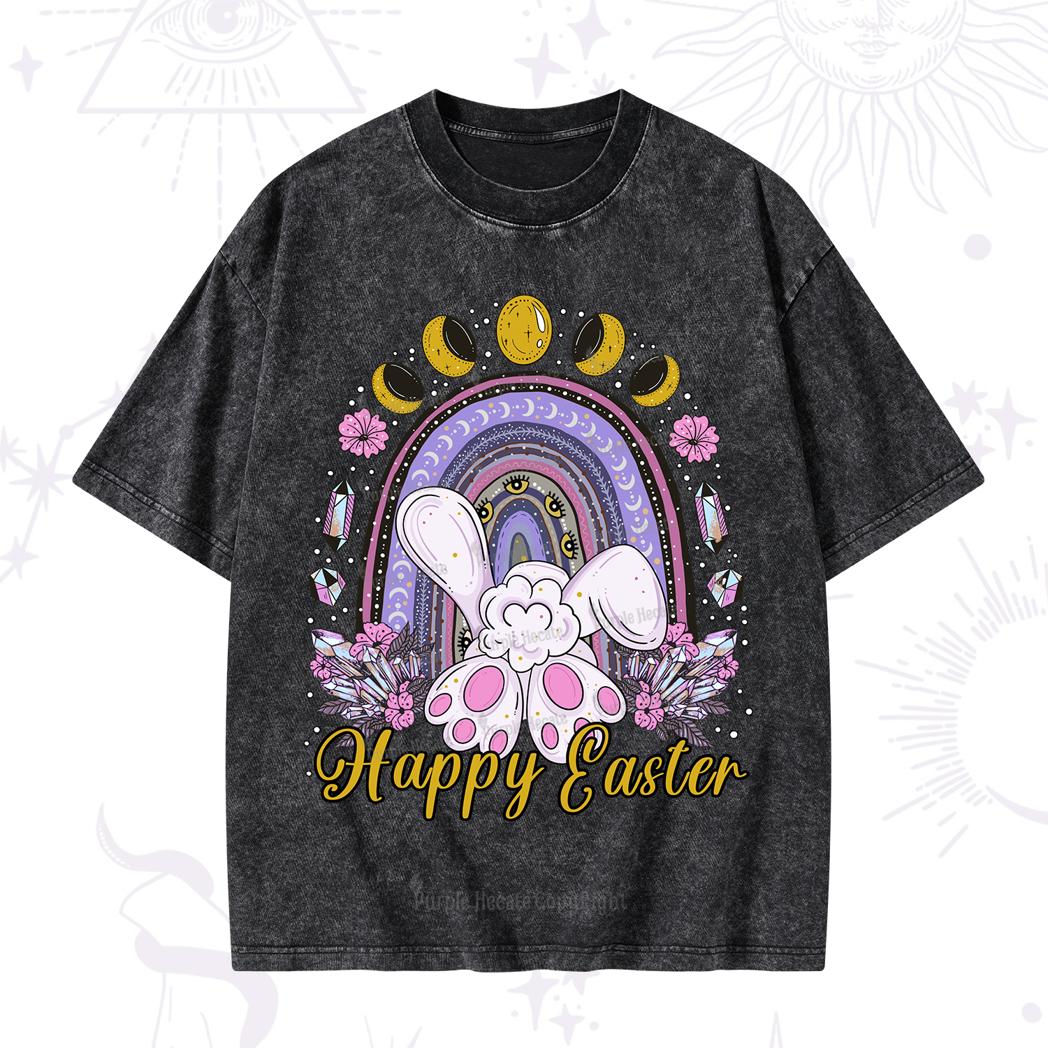 Purplehecate Happy Easter Washed T-Shirt