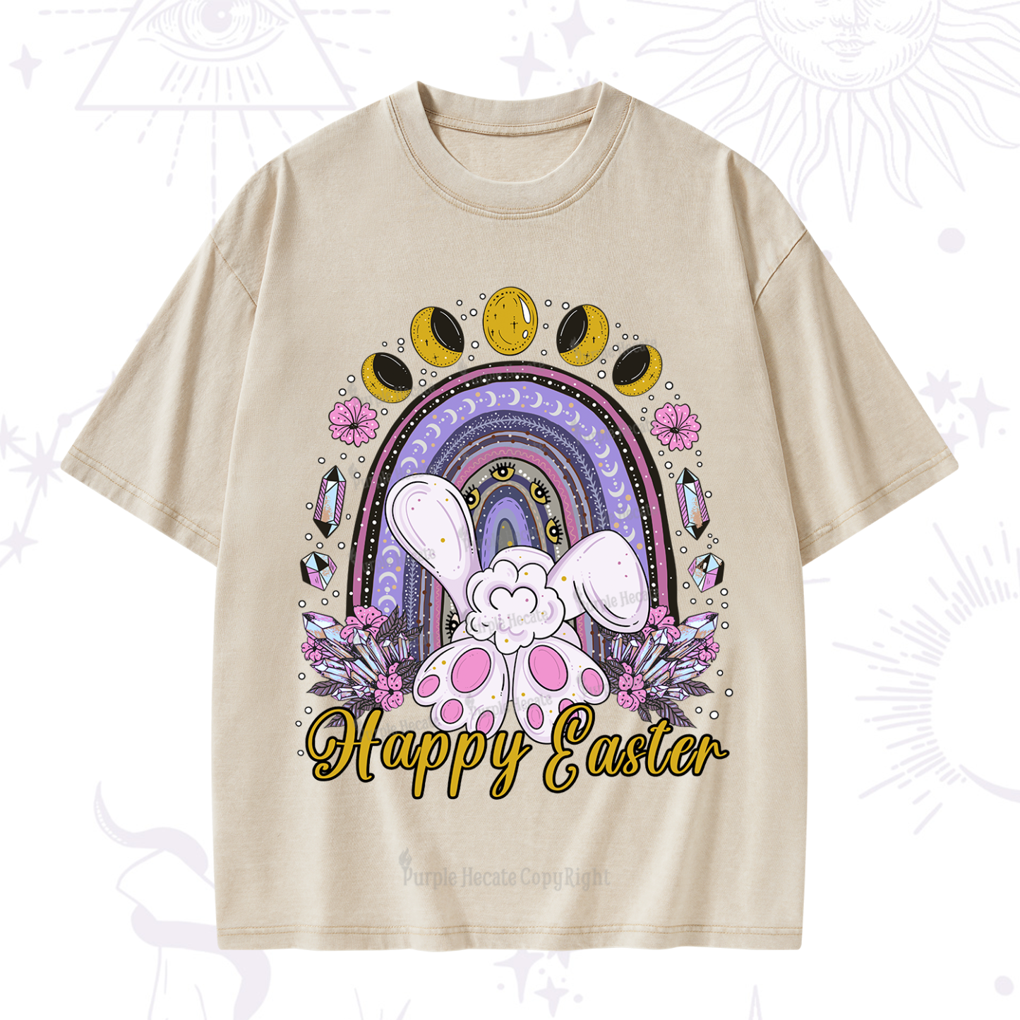 Purplehecate Happy Easter Washed T-Shirt