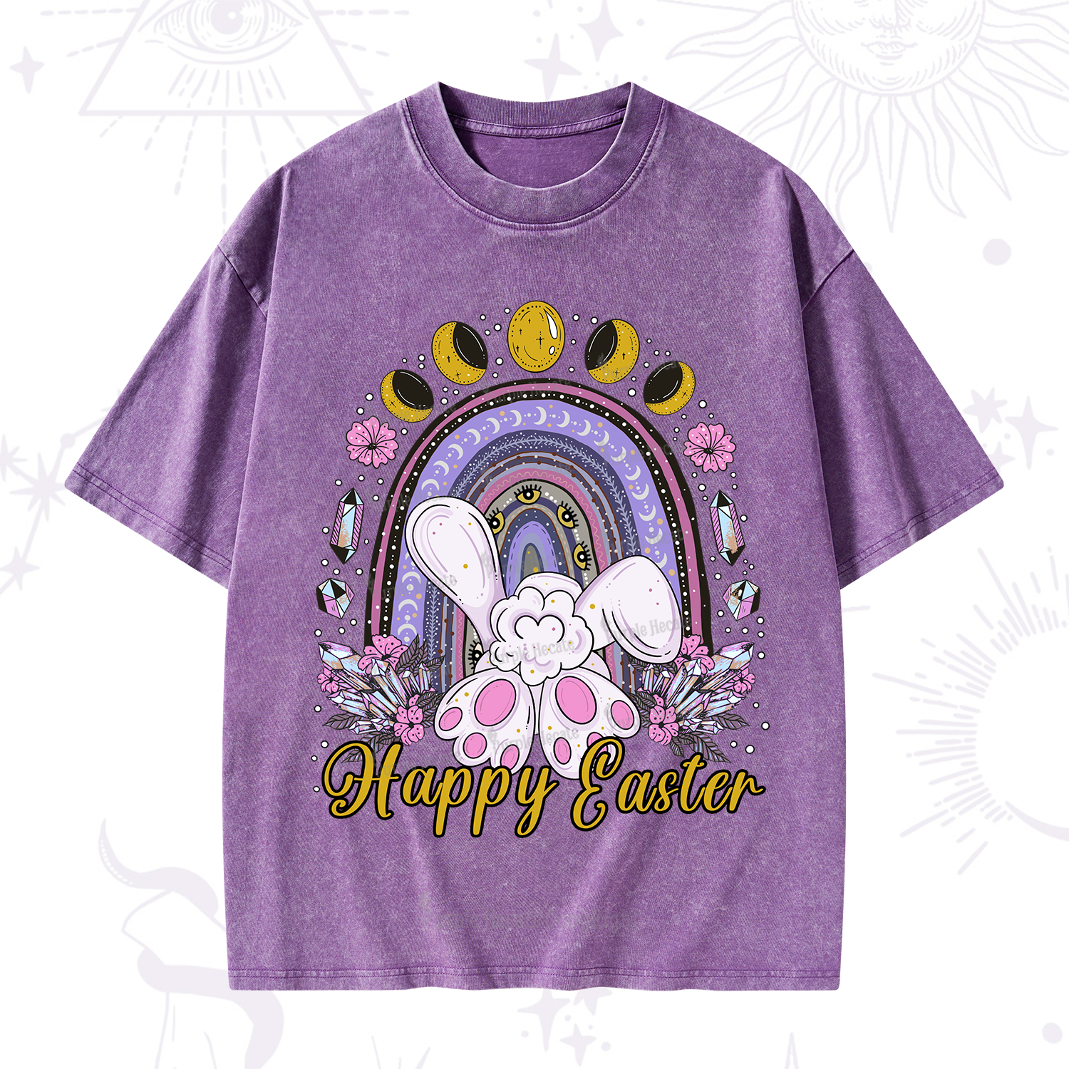 Purplehecate Happy Easter Washed T-Shirt