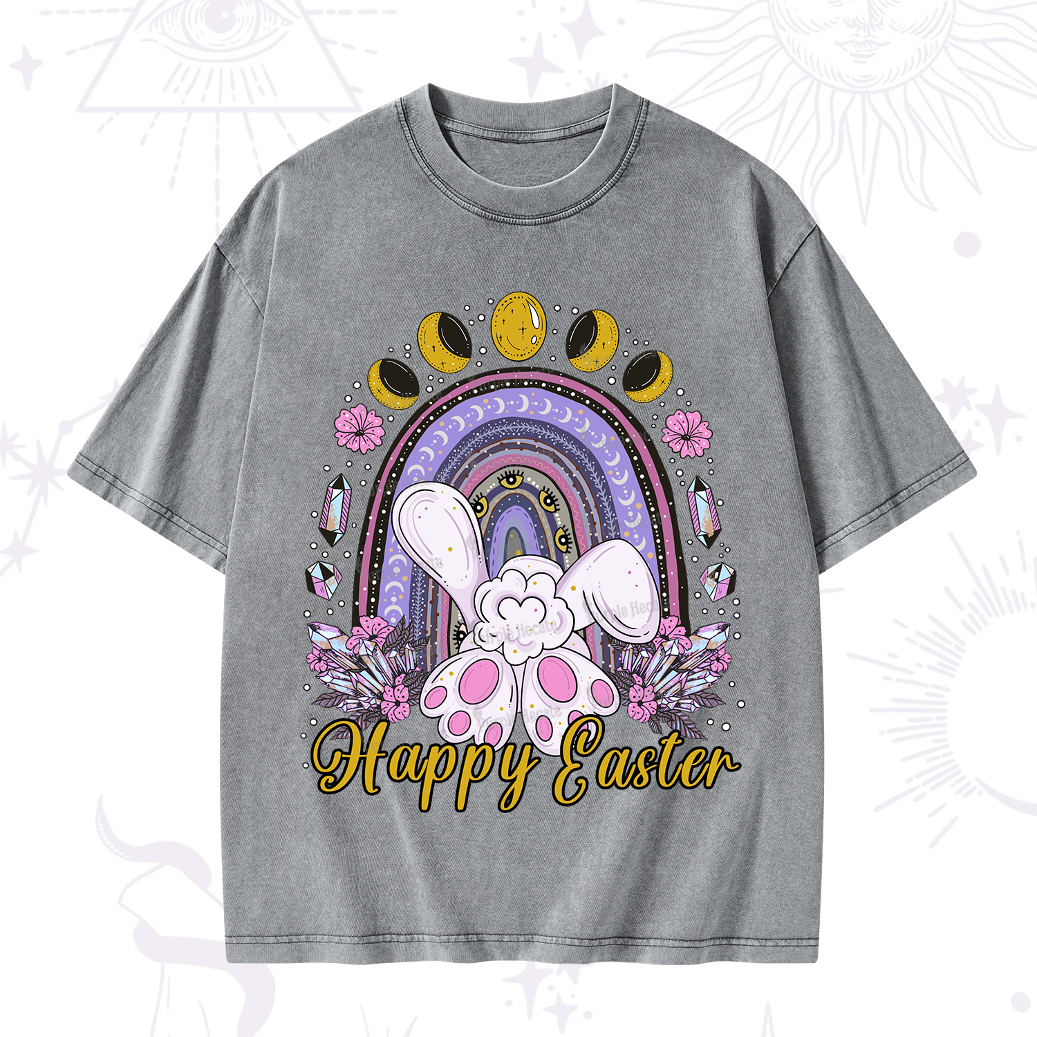 Purplehecate Happy Easter Washed T-Shirt