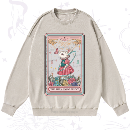 Purplehecate The Hula Hoop Bunny Tarot Washed Sweatshirt