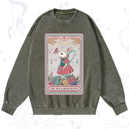 Purplehecate The Hula Hoop Bunny Tarot Washed Sweatshirt