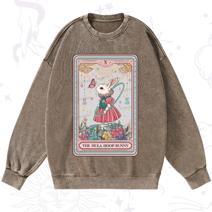 Purplehecate The Hula Hoop Bunny Tarot Washed Sweatshirt