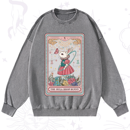 Purplehecate The Hula Hoop Bunny Tarot Washed Sweatshirt