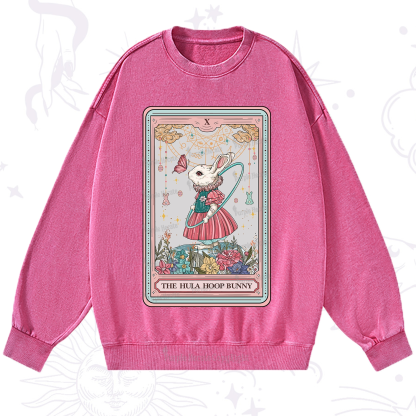 Purplehecate The Hula Hoop Bunny Tarot Washed Sweatshirt