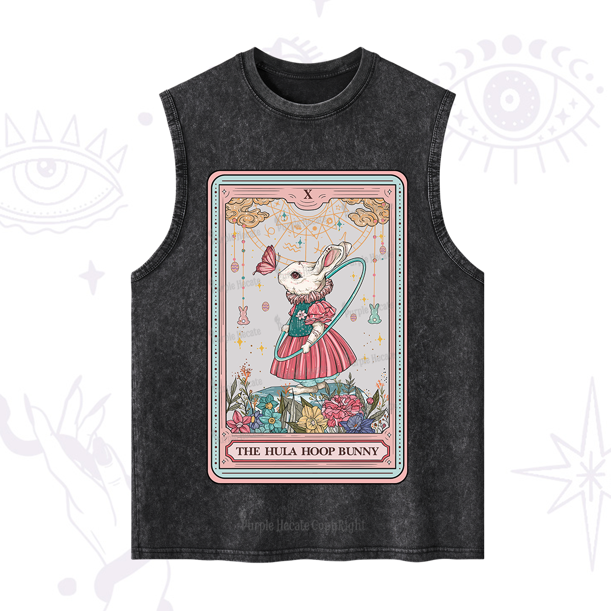 Purplehecate The Hula Hoop Bunny Tarot Washed Tank