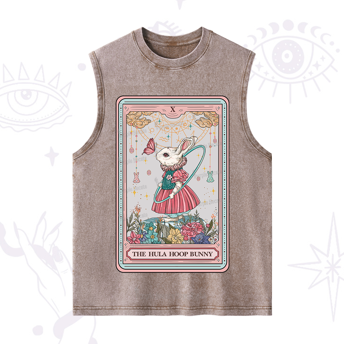 Purplehecate The Hula Hoop Bunny Tarot Washed Tank