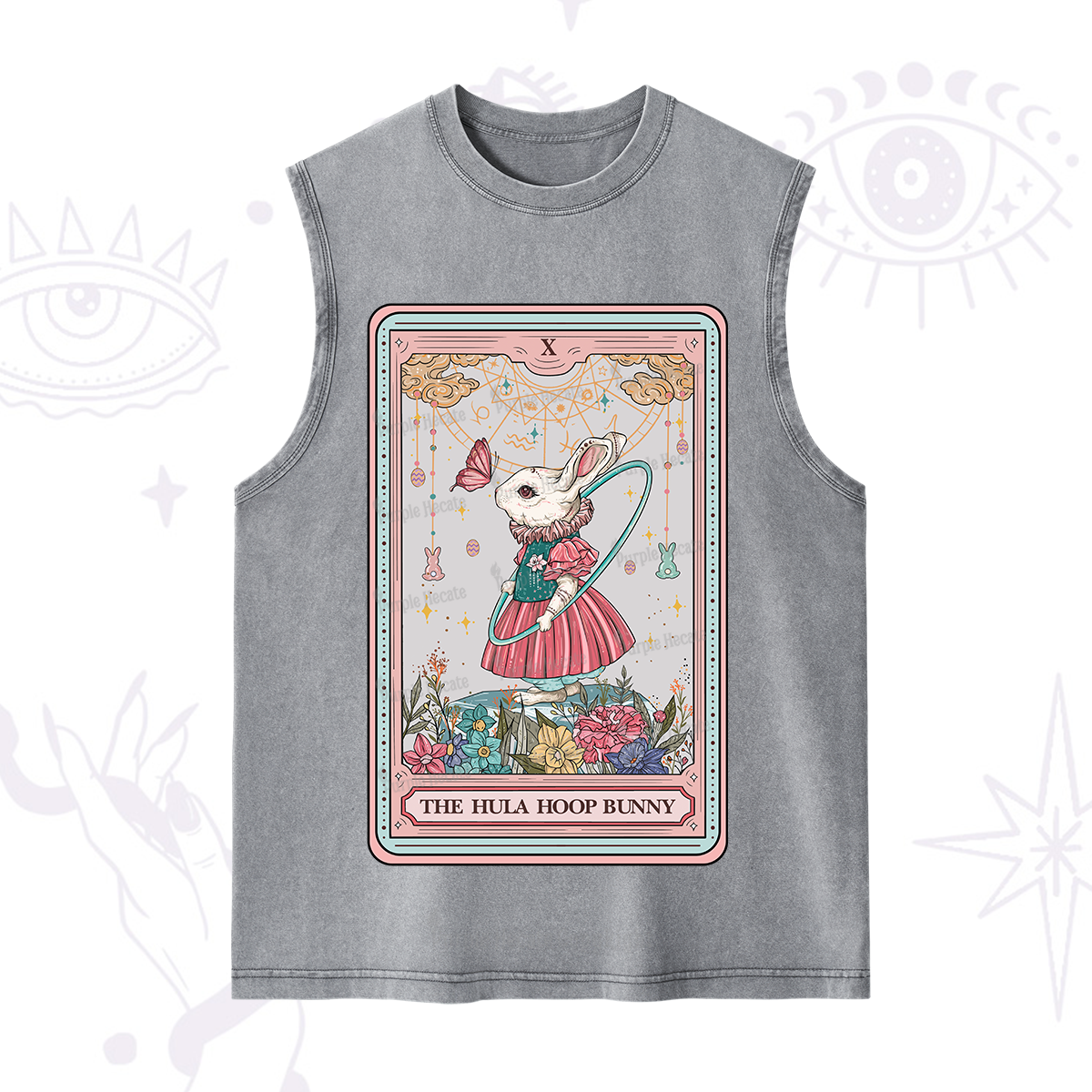 Purplehecate The Hula Hoop Bunny Tarot Washed Tank