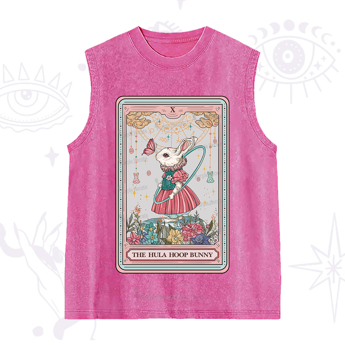 Purplehecate The Hula Hoop Bunny Tarot Washed Tank
