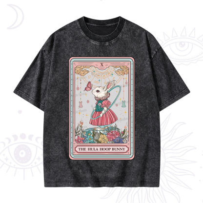 Purplehecate The Hula Hoop Bunny Tarot Washed T-Shirt