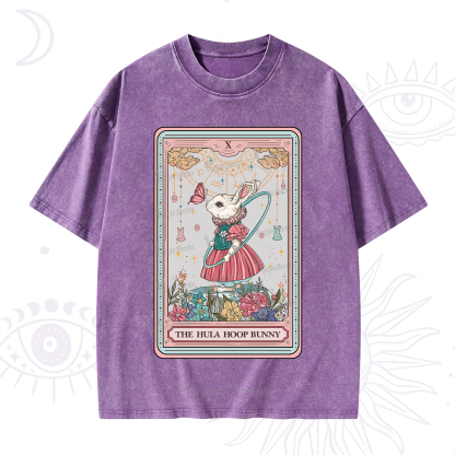 Purplehecate The Hula Hoop Bunny Tarot Washed T-Shirt