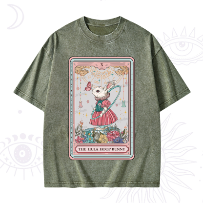 Purplehecate The Hula Hoop Bunny Tarot Washed T-Shirt