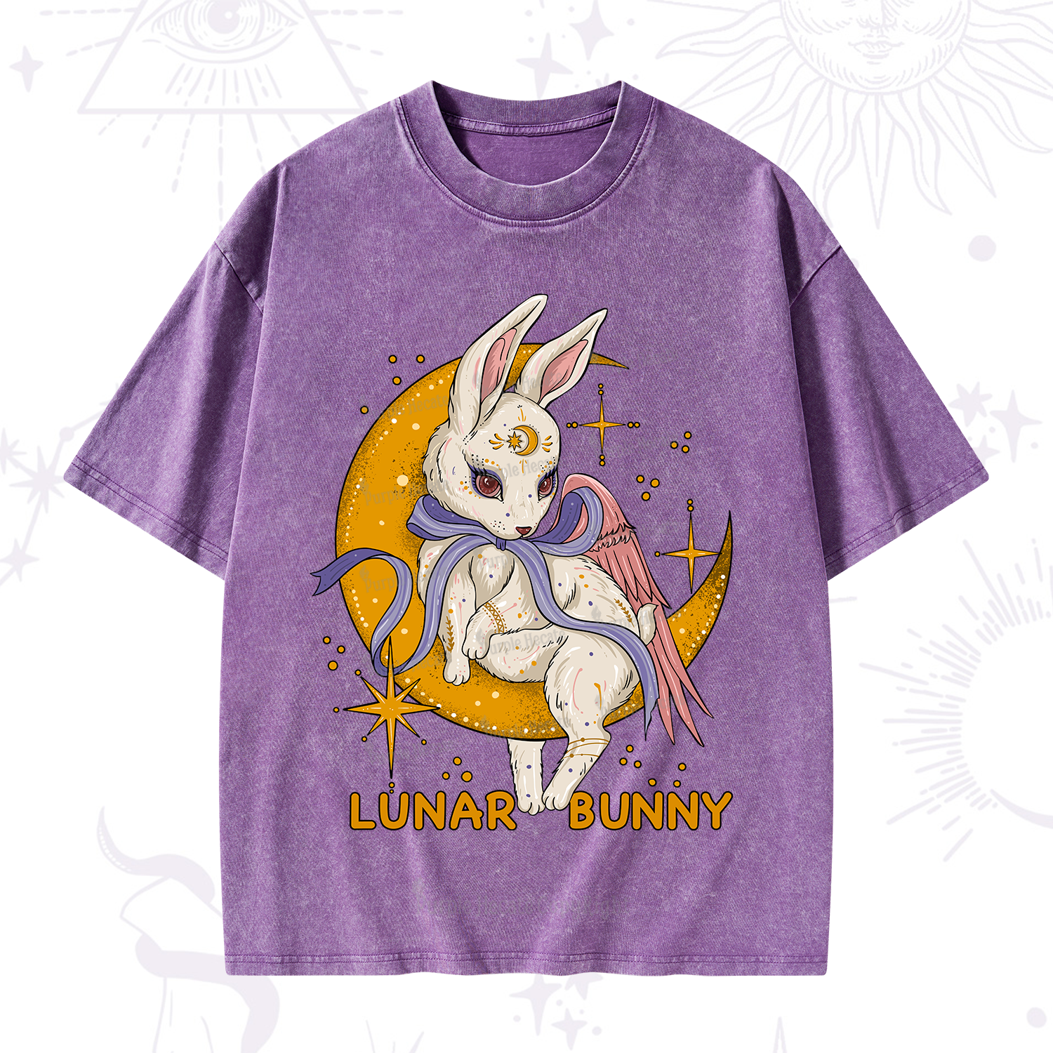 Purplehecate Lunar Bunny Easter Washed T-Shirt