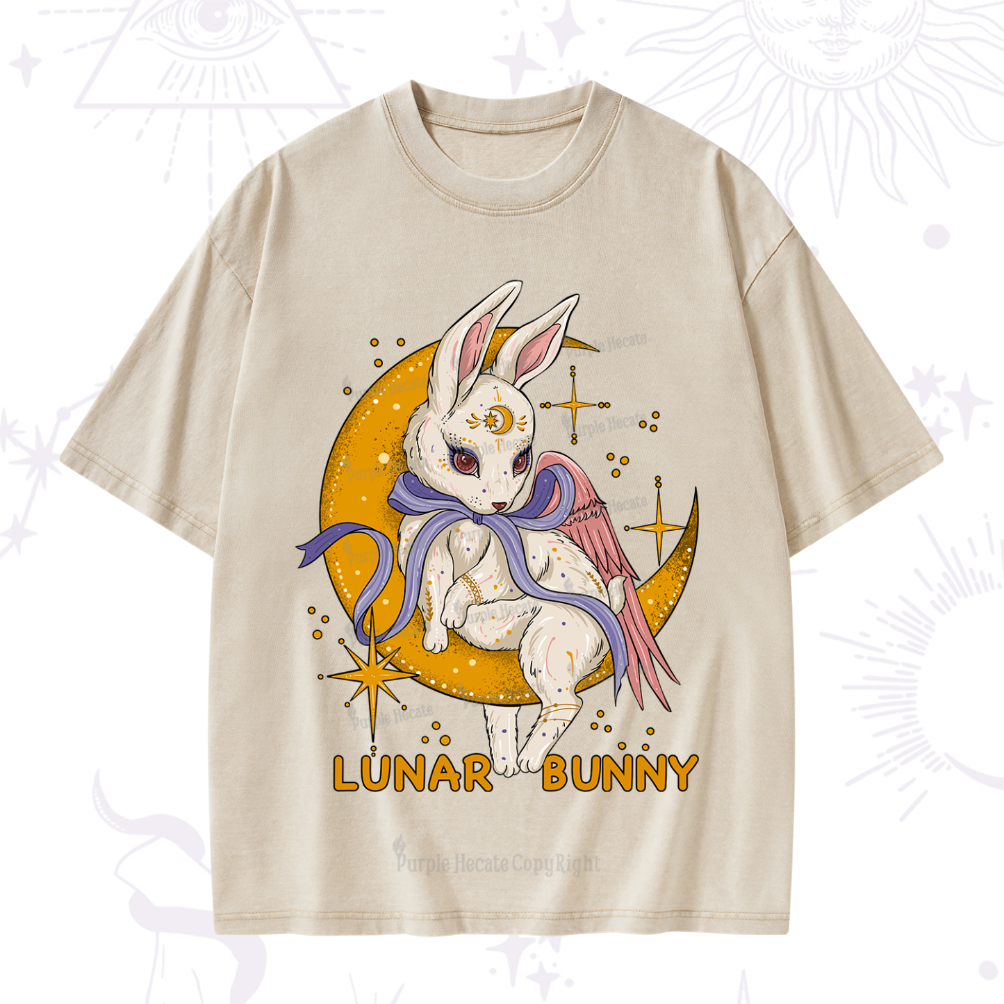Purplehecate Lunar Bunny Easter Washed T-Shirt