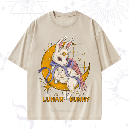 Purplehecate Lunar Bunny Easter Washed T-Shirt